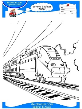 Çocuklar İçin Tren Boyama Sayfaları 